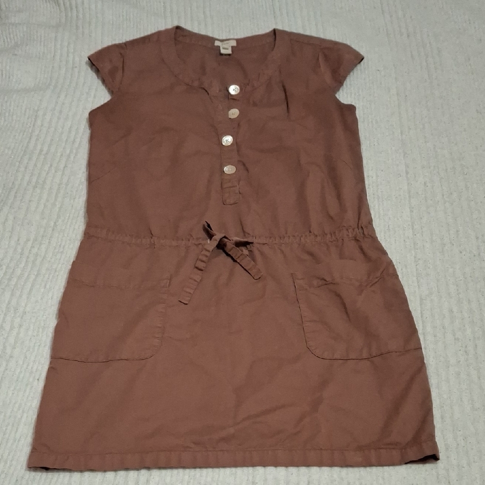 Brown Button-Front Dress